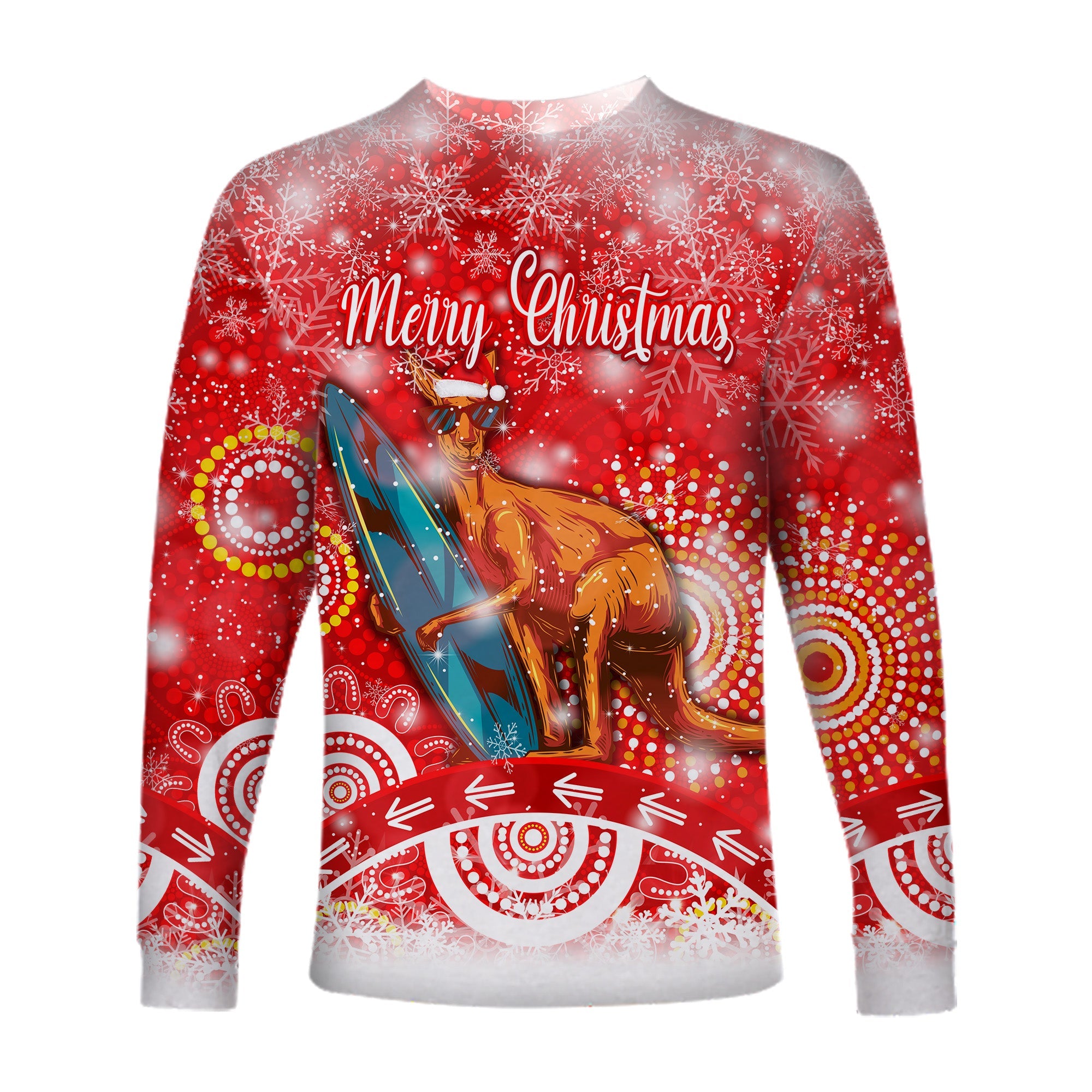 australia-kangaroo-christmas-long-sleeve-shirt-original-style-red