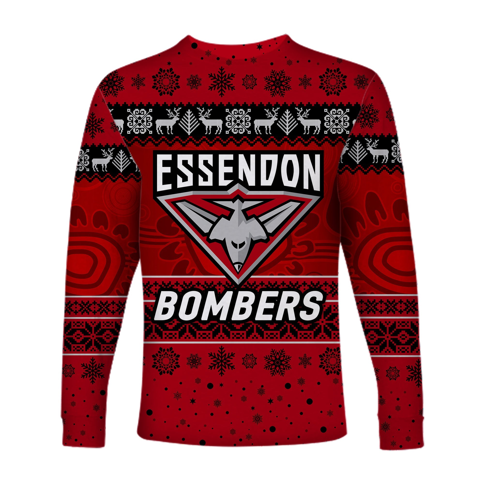 essendon-bombers-long-sleeve-shirts-christmas-simple-style-red