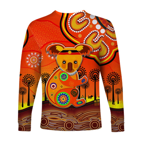 aboriginal-art-koala-long-sleeve-shirt-indigenous-unique-vibes-orange