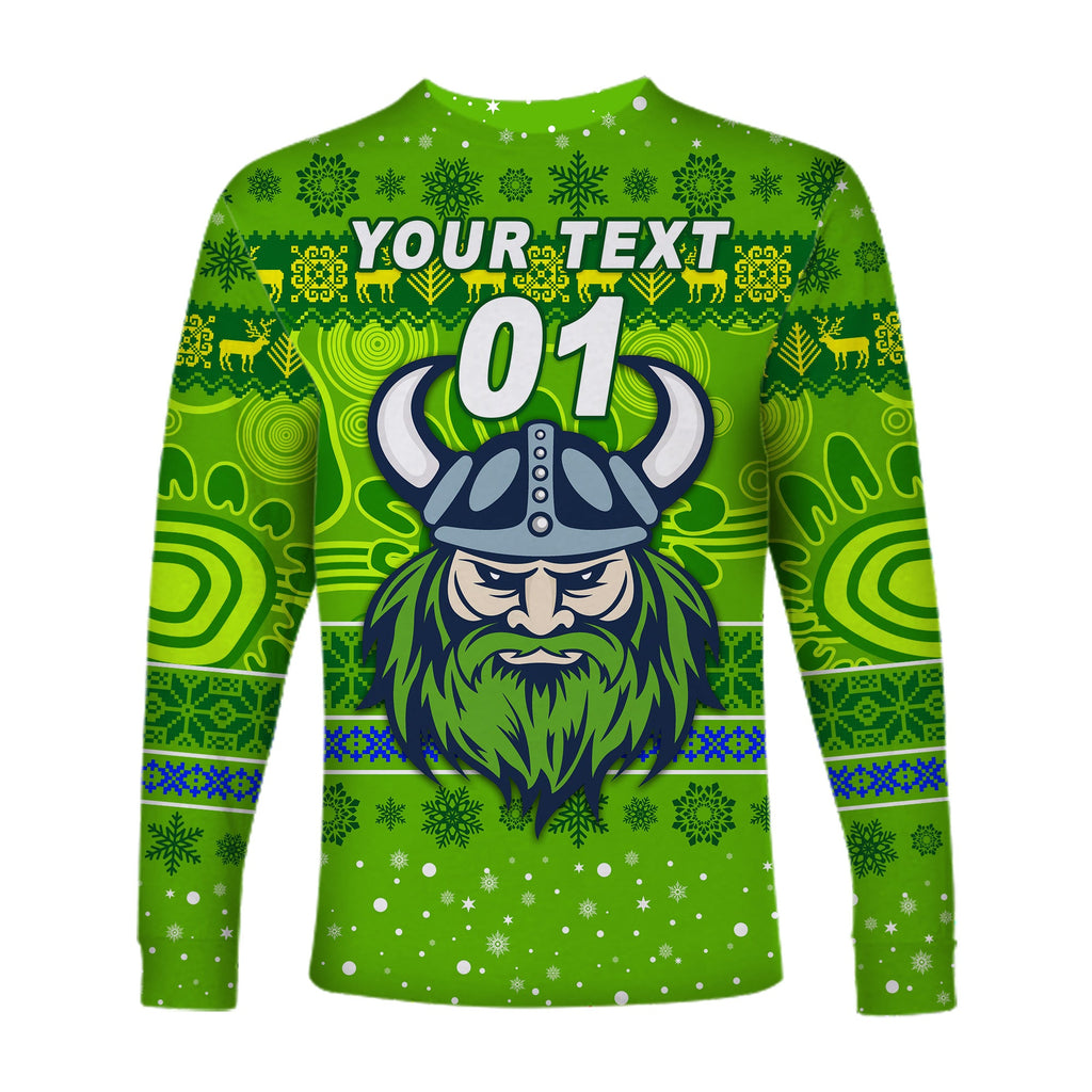 custom-personalised-canberra-raiders-long-sleeve-shirt-christmas-simple-style-green