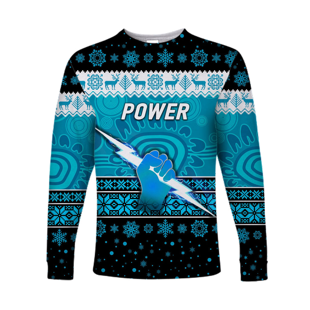 port-adelaide-power-long-sleeve-shirts-christmas-simple-style