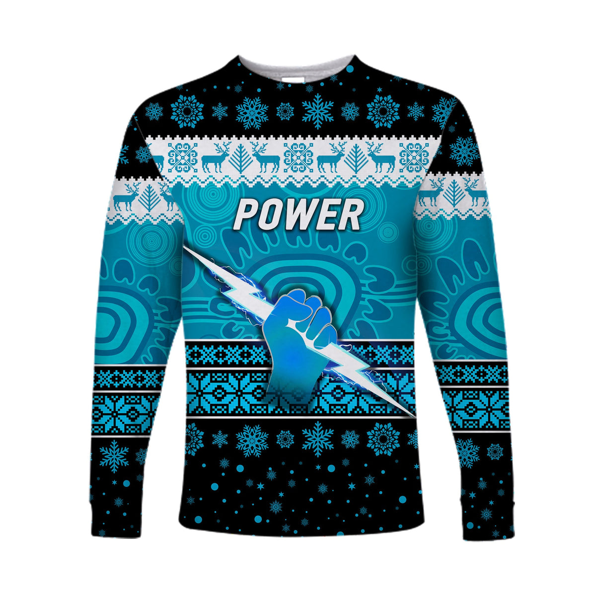 port-adelaide-power-long-sleeve-shirts-christmas-simple-style