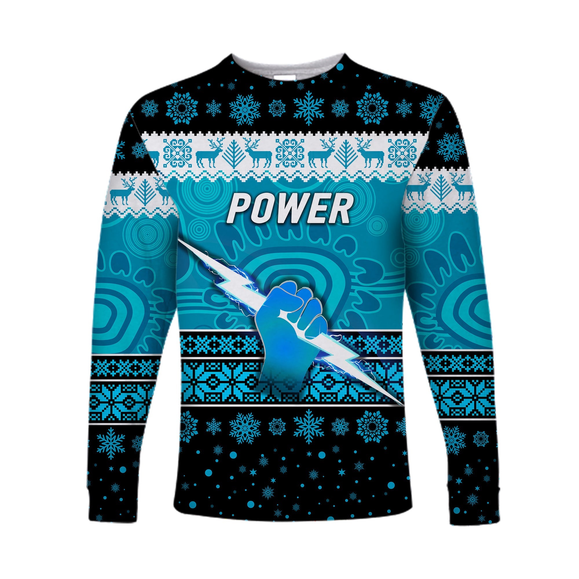 port-adelaide-power-long-sleeve-shirts-christmas-simple-style