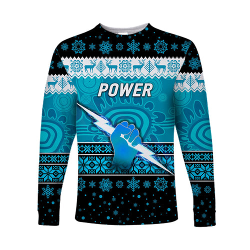 port-adelaide-power-long-sleeve-shirts-christmas-simple-style
