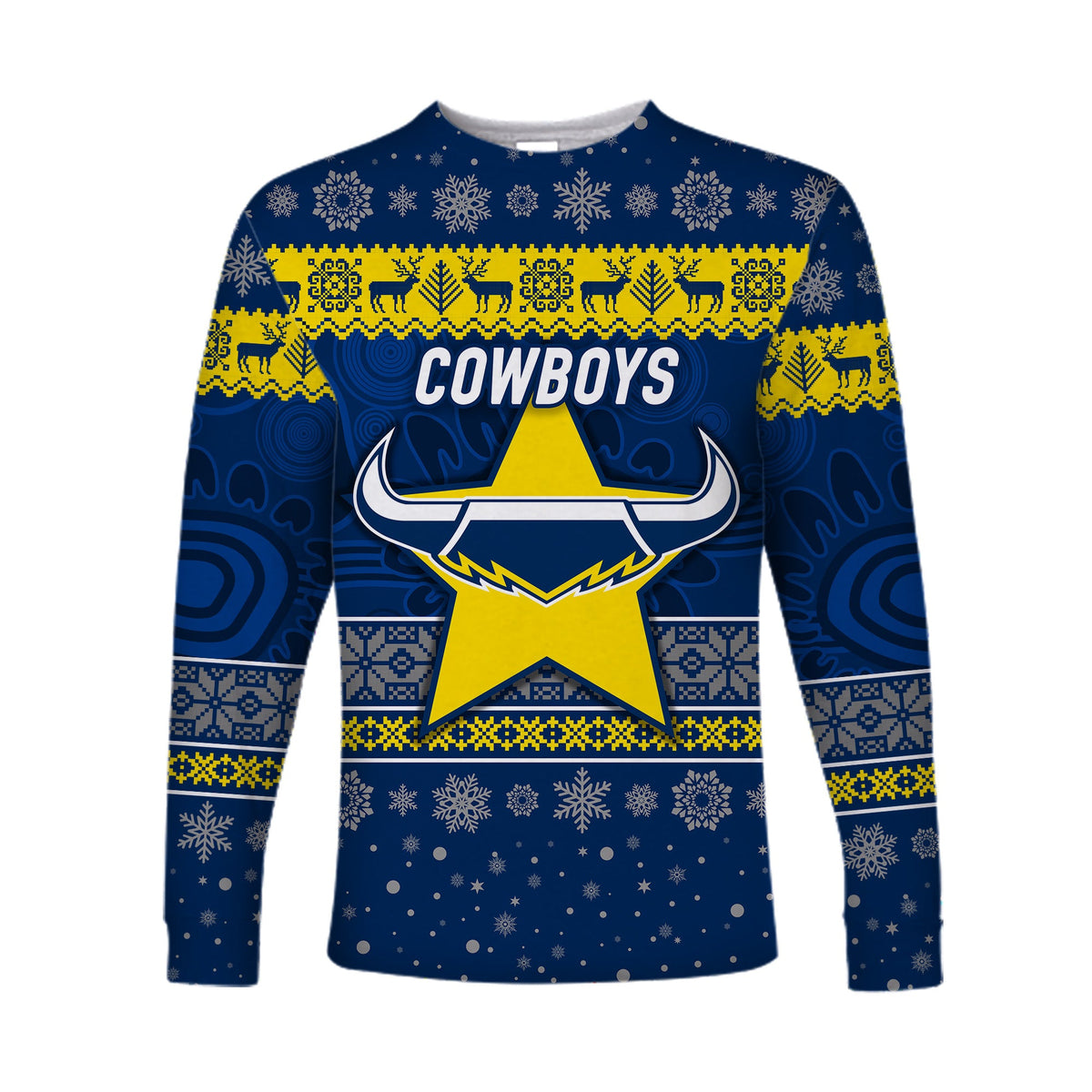 custom-personalised-north-queensland-cowboys-long-sleeve-shirts-christmas-simple-style
