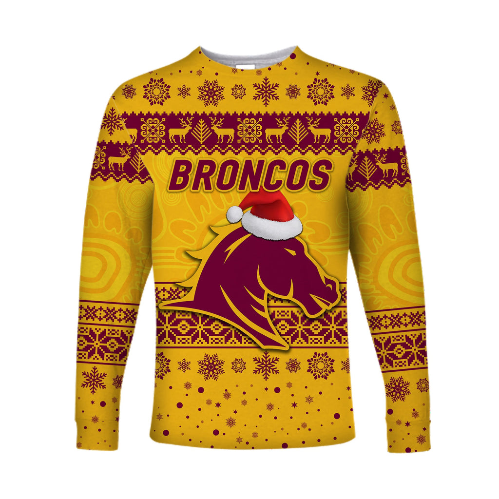 custom-personalised-brisbane-broncos-long-sleeve-shirt-christmas-simple-style-gold