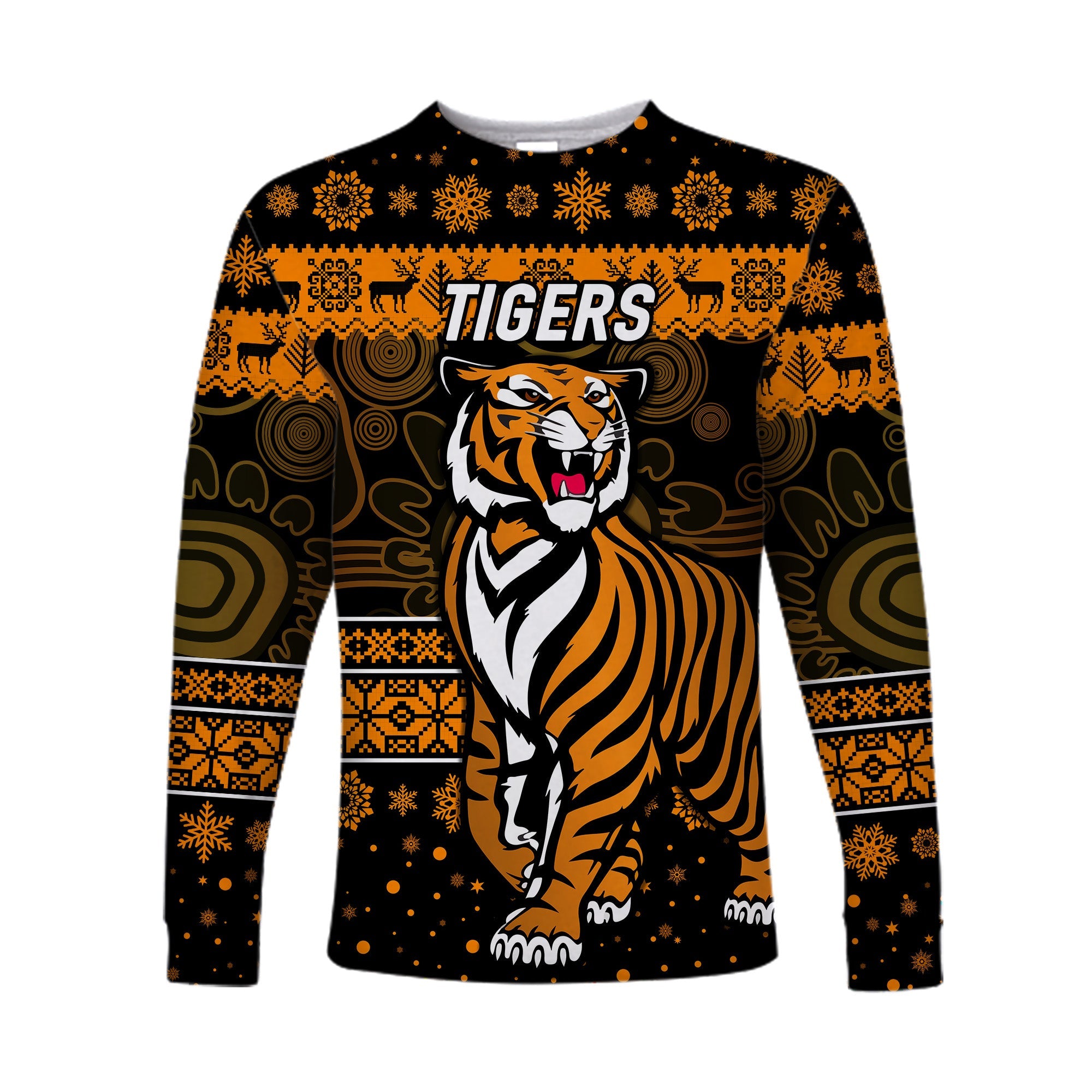 custom-personalised-wests-tigers-long-sleeve-shirts-christmas-simple-style