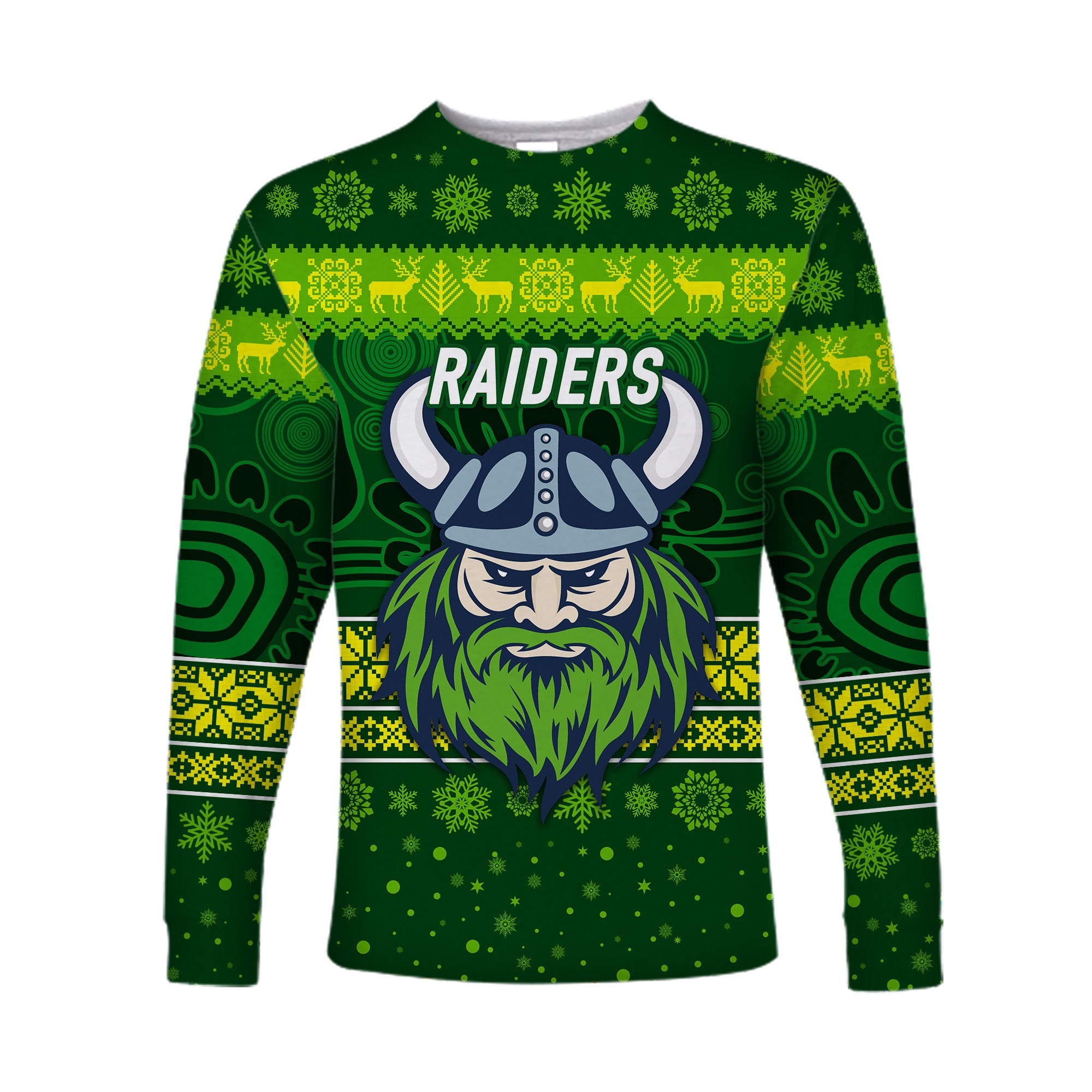 custom-personalised-canberra-raiders-long-sleeve-shirt-christmas-simple-style-dark-green