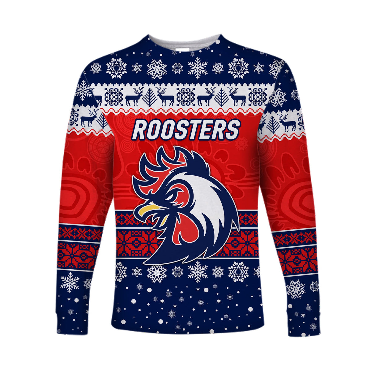 custom-personalised-sydney-roosters-long-sleeve-shirts-christmas-simple-style-blue