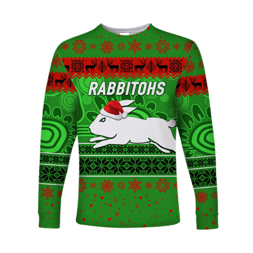 custom-personalised-south-sydney-rabbitohs-long-sleeve-shirt-christmas-simple-style-green