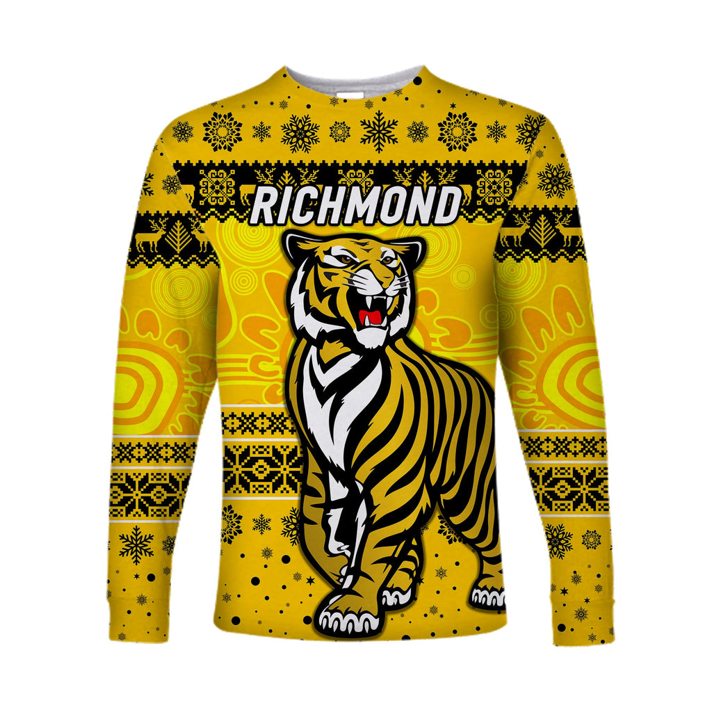 richmond-tigers-long-sleeve-shirts-christmas-simple-style-yellow