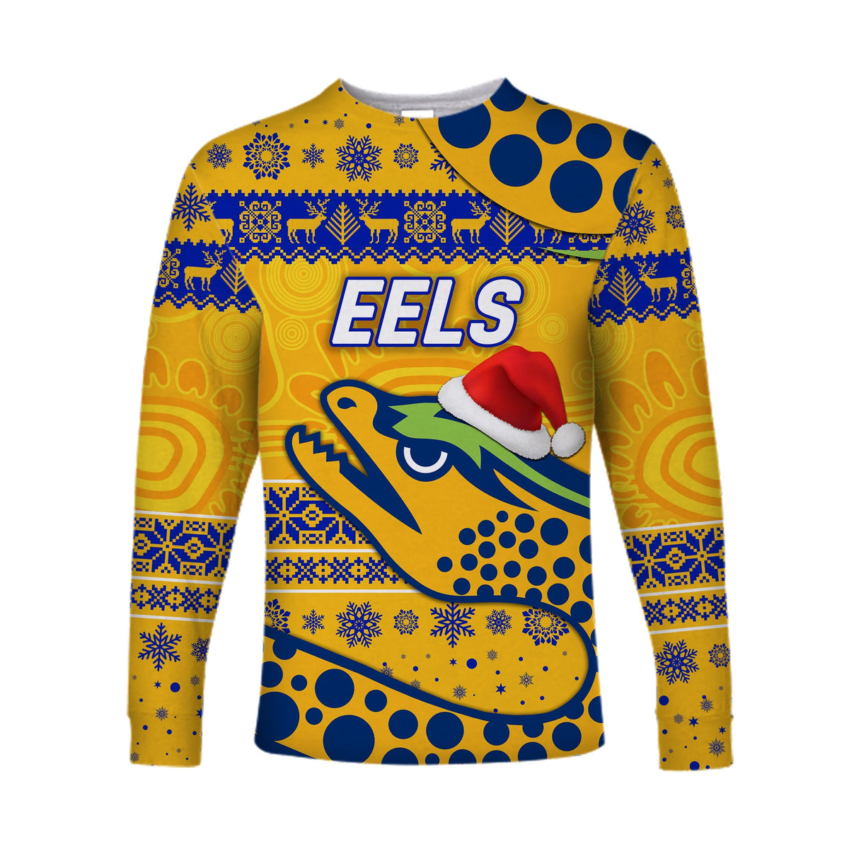parramatta-eels-long-sleeve-shirts-christmas-simple-style-gold