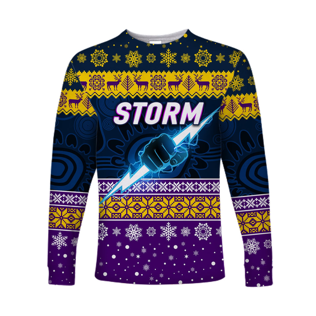 custom-personalised-melbourne-storm-long-sleeve-shirts-christmas-simple-style-navy