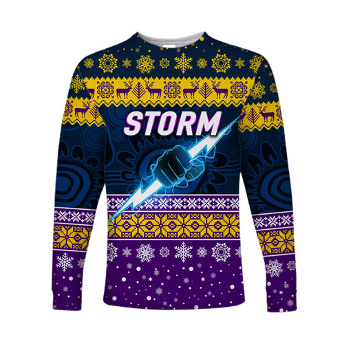 custom-personalised-melbourne-storm-long-sleeve-shirts-christmas-simple-style-navy