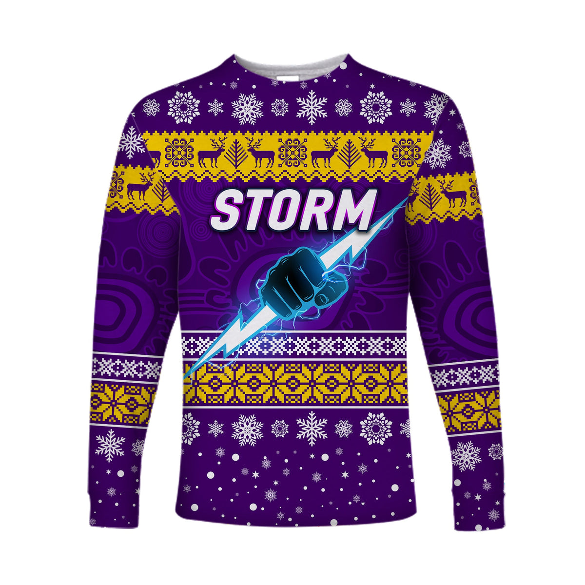 melbourne-storm-long-sleeve-shirts-christmas-simple-style-purple
