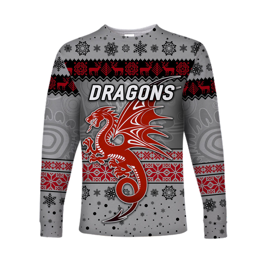 custom-personalised-st-george-illawarra-dragons-long-sleeve-shirts-christmas-simple-style-grey