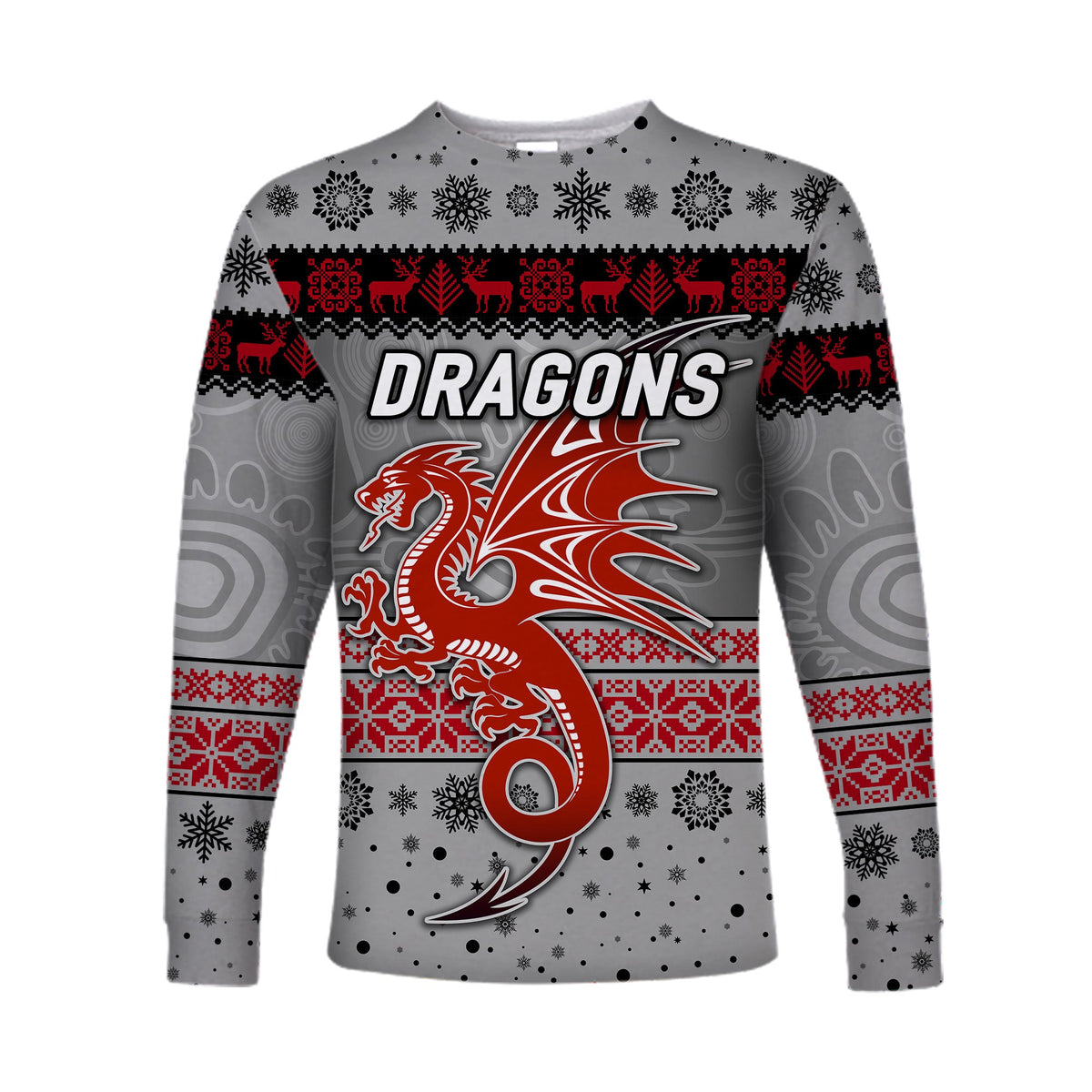 custom-personalised-st-george-illawarra-dragons-long-sleeve-shirts-christmas-simple-style-grey