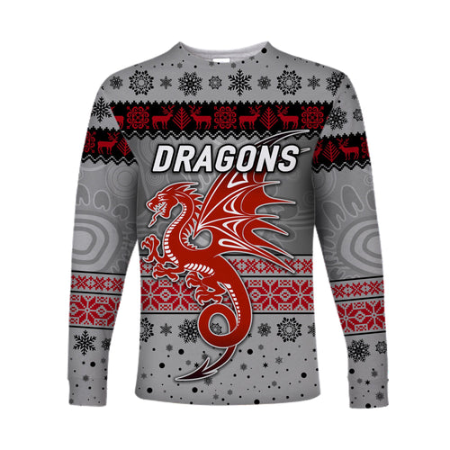custom-personalised-st-george-illawarra-dragons-long-sleeve-shirts-christmas-simple-style-grey