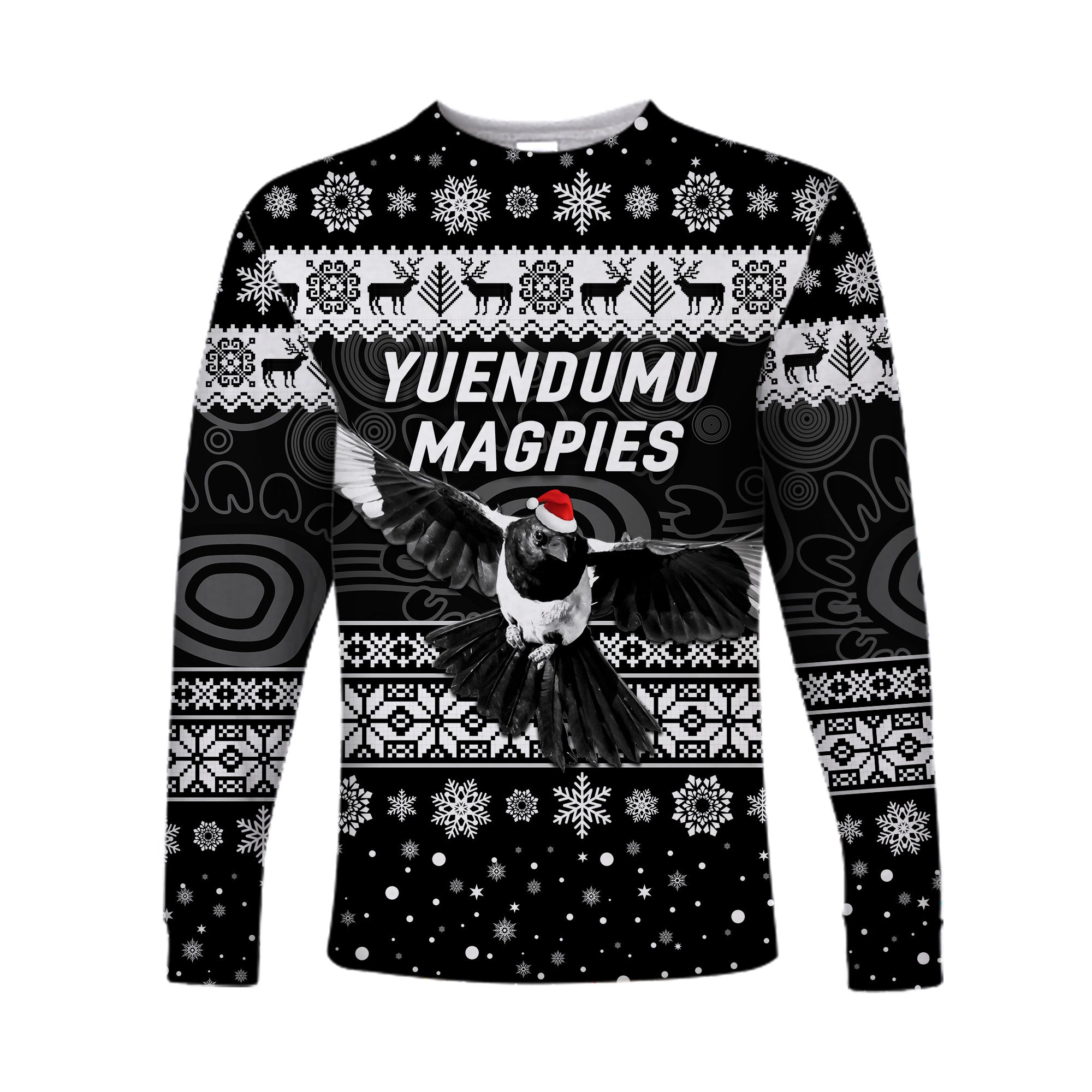 custom-personalised-yuendumu-magpies-football-club-long-sleeve-shirt-christmas-simple-style-black