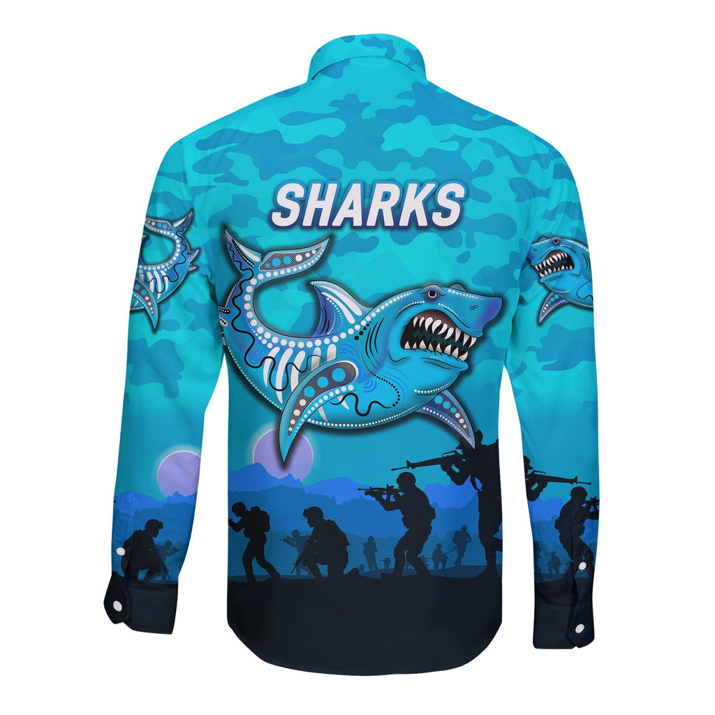 cronulla-sutherland-sharks-anzac-2022-hawaii-long-sleeve-button-shirt-simple-style-blue