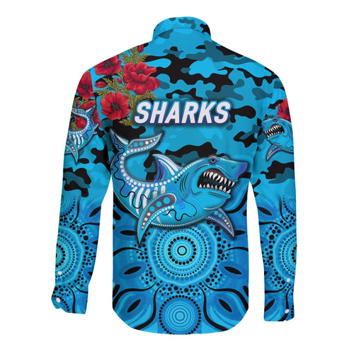 cronulla-sutherland-sharks-anzac-2022-hawaii-long-sleeve-button-shirt-indigenous-vibes