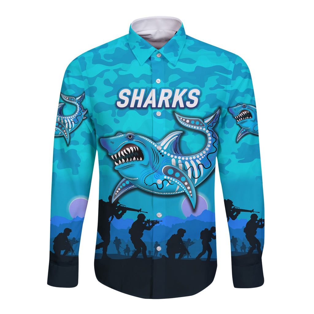 custom-personalised-cronulla-sutherland-sharks-anzac-2022-hawaii-long-sleeve-button-shirt-simple-style-blue