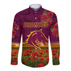 custom-personalised-brisbane-broncos-anzac-2022-long-sleeve-button-shirt-poppy-flowers-vibes