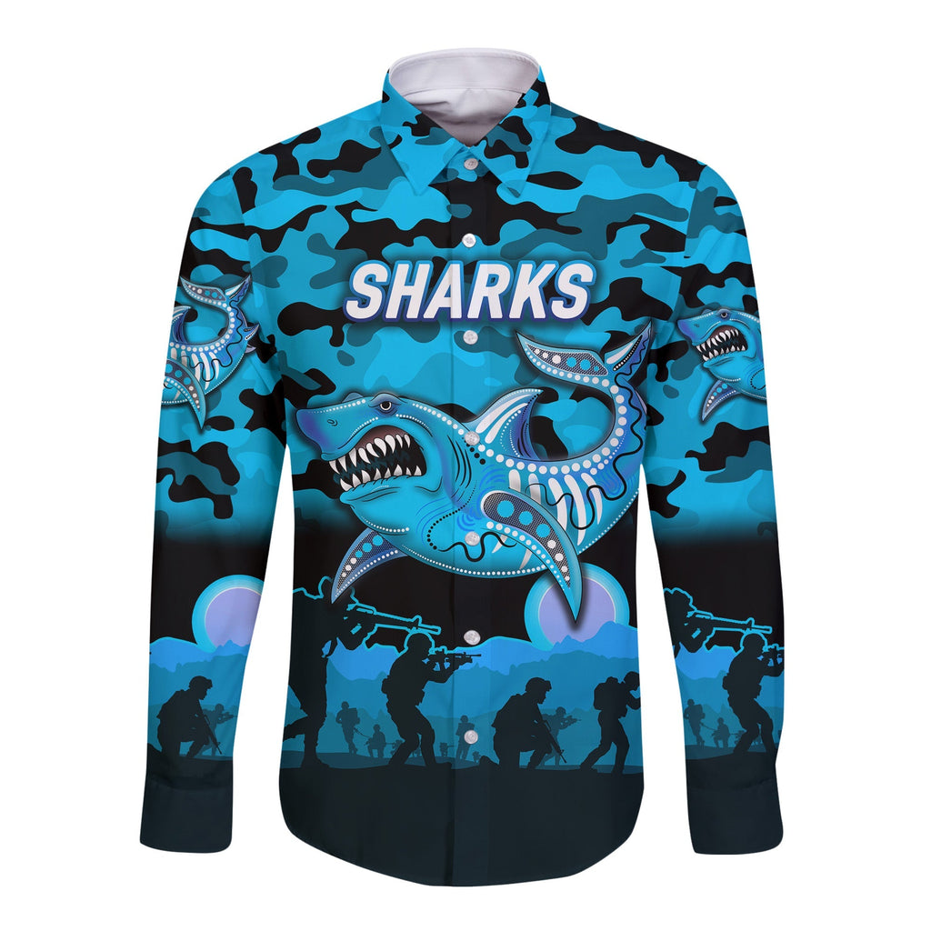 custom-personalised-cronulla-sutherland-sharks-anzac-2022-hawaii-long-sleeve-button-shirt-simple-style-black