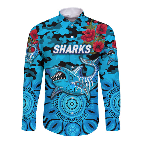cronulla-sutherland-sharks-anzac-2022-hawaii-long-sleeve-button-shirt-indigenous-vibes