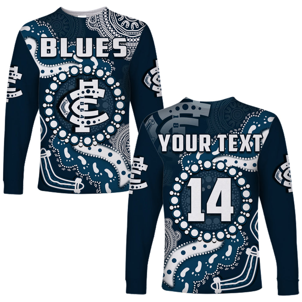 custom-text-and-number-carlton-football-long-sleeve-shirt-blues-1864-boomerang-indigenous-artsy
