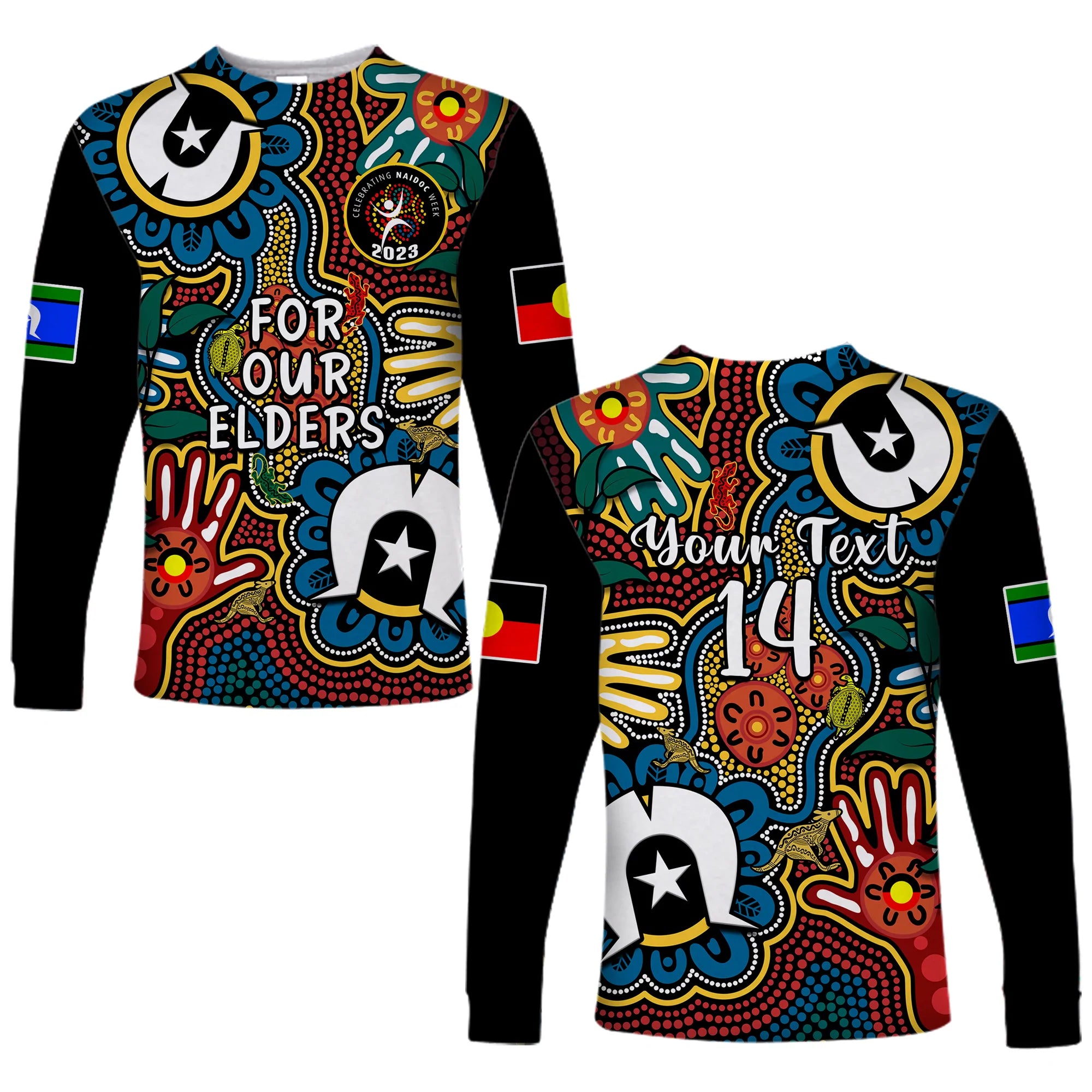 custom-text-and-number-australia-naidoc-week-2023-long-sleeve-shirt-for-our-elders-indigenous