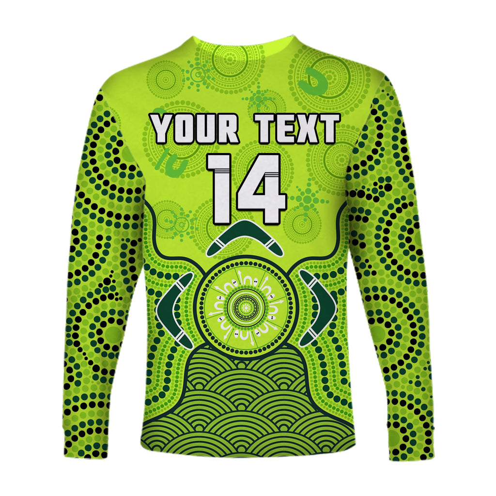 custom-text-and-number-sydney-thunder-long-sleeve-shirt-gradient-aboriginal-dot-painting