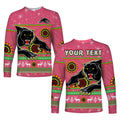 custom-personalised-panthers-christmas-long-sleeve-shirt-aboriginal-pattern-penrith-pink-version