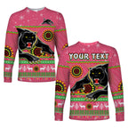 custom-personalised-panthers-christmas-long-sleeve-shirt-aboriginal-pattern-penrith-pink-version