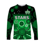 custom-text-and-number-melbourne-stars-long-sleeve-shirt-gradient-aboriginal-dot-painting