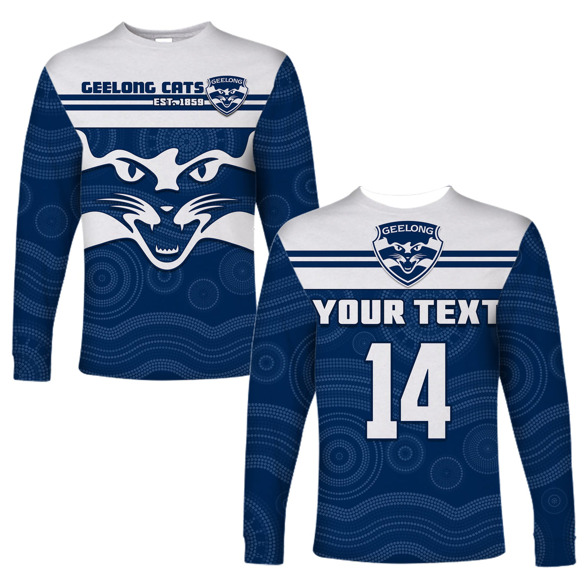 custom-text-and-number-cats-football-long-sleeve-shirt-geelong-est-1859-aboriginal-art