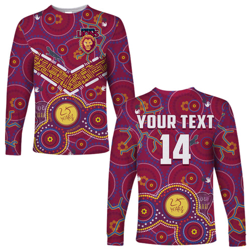 custom-text-and-number-brisbane-football-long-sleeve-shirt-indigenous-pattern-go-lions-unique-version