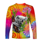 custom-personalised-australia-koala-aboriginal-long-sleeve-shirt-rainbow-tie-dye-merry-christmas