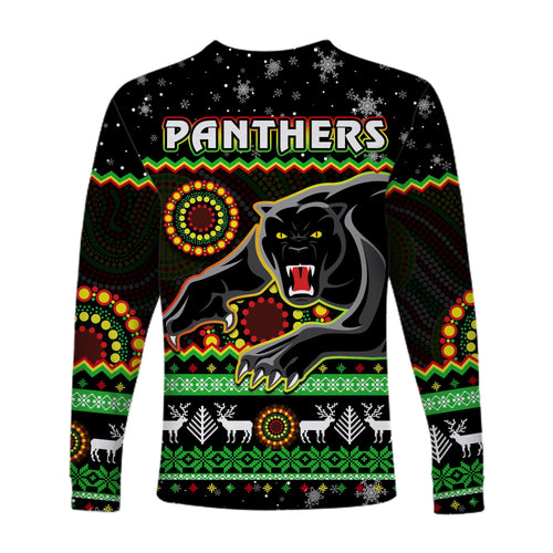 panthers-christmas-long-sleeve-shirt-aboriginal-pattern-penrith-black-version