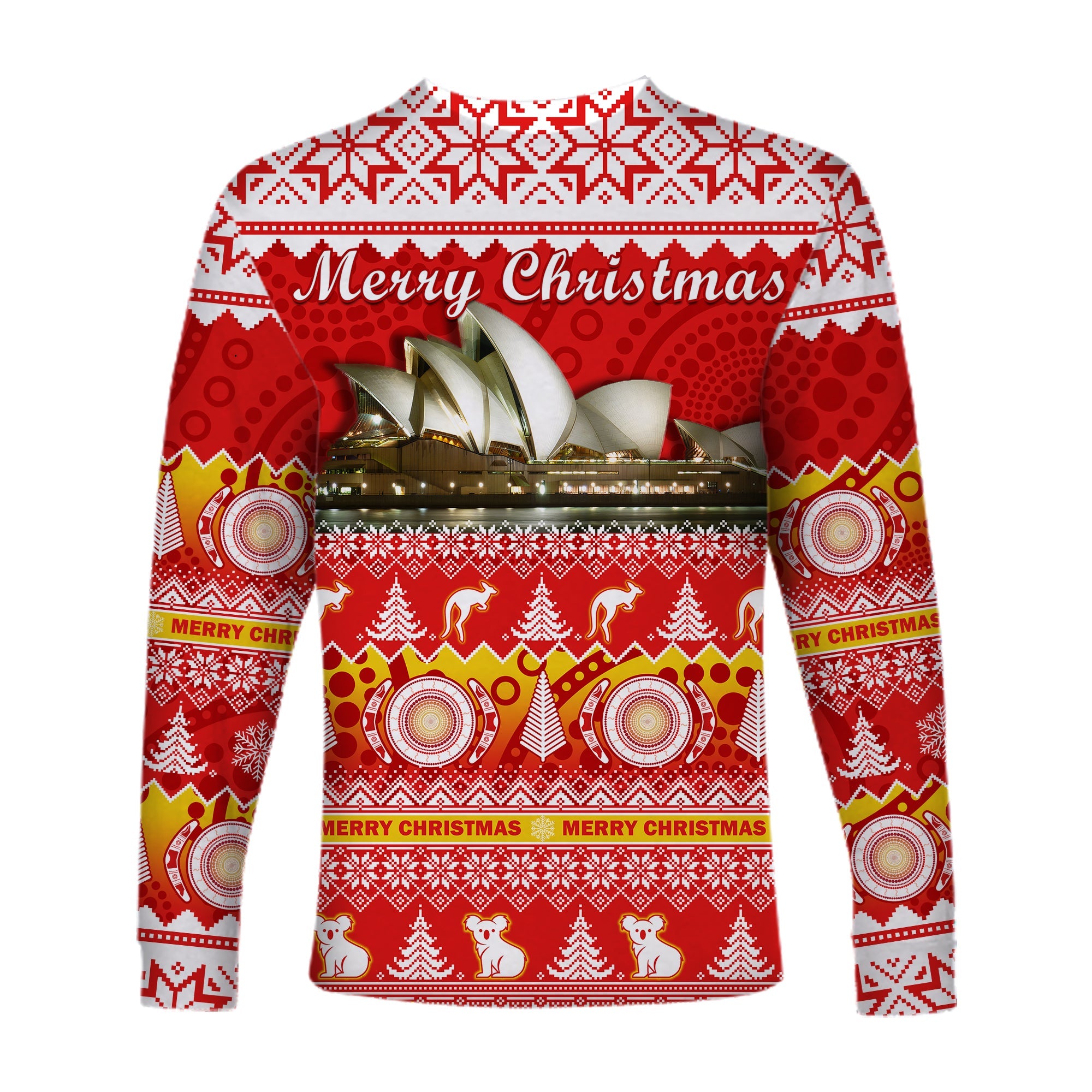 australia-long-sleeve-shirt-sydney-opera-house-aboriginal-art-merry-christmas
