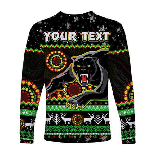 custom-personalised-panthers-christmas-long-sleeve-shirt-aboriginal-pattern-penrith-black-version