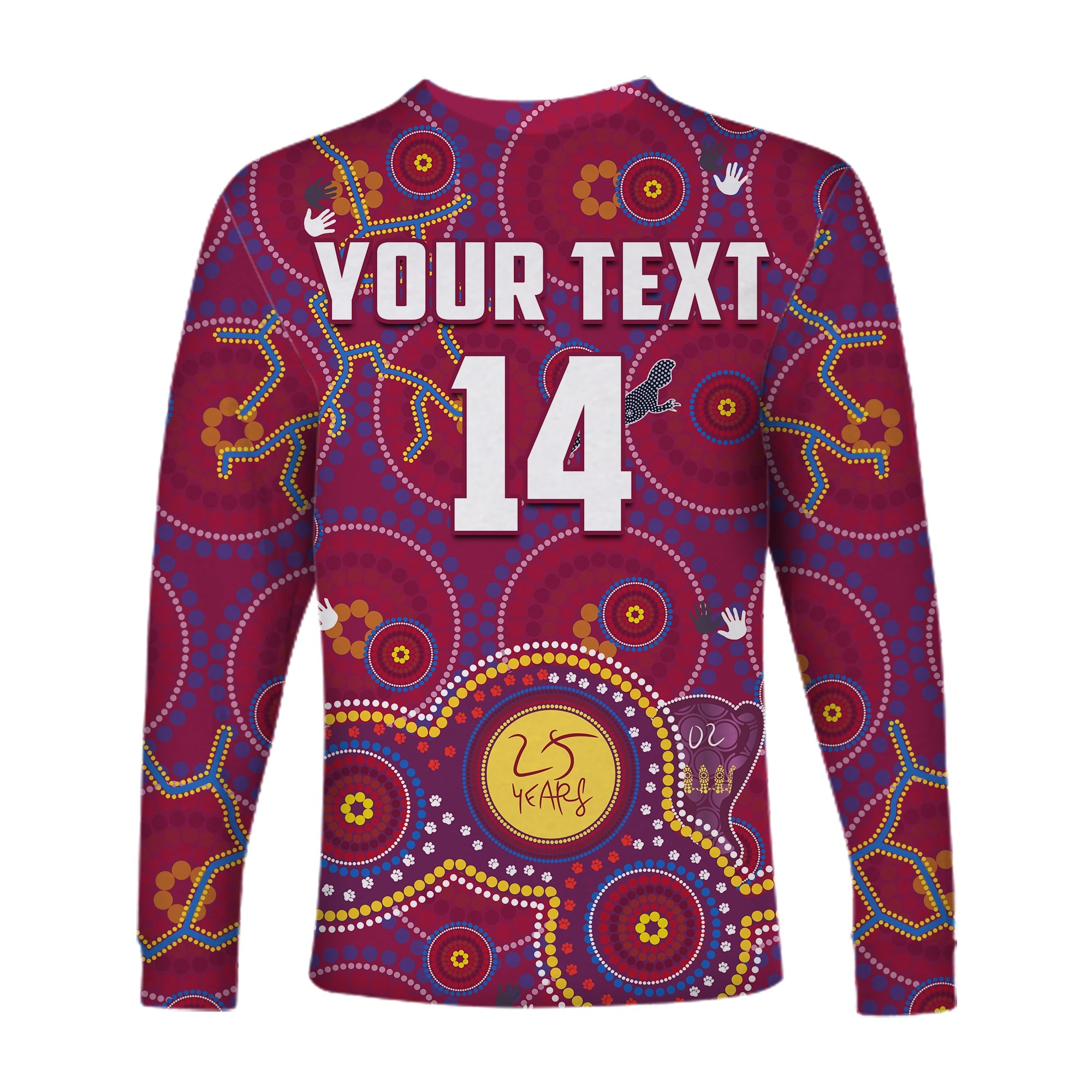 custom-text-and-number-brisbane-football-long-sleeve-shirt-indigenous-pattern-go-lions-unique-version