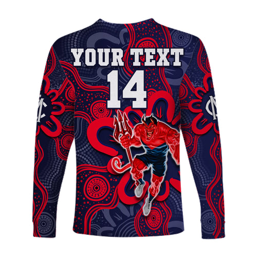 custom-text-and-number-demons-football-2022-long-sleeve-shirt-australian-aboriginal-dot-painting
