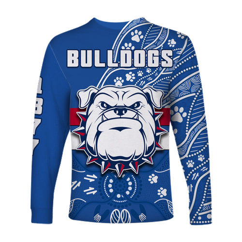 bulldogs-football-long-sleeve-shirt-scraggers-1877-aboriginal-dot-painting-newest-version
