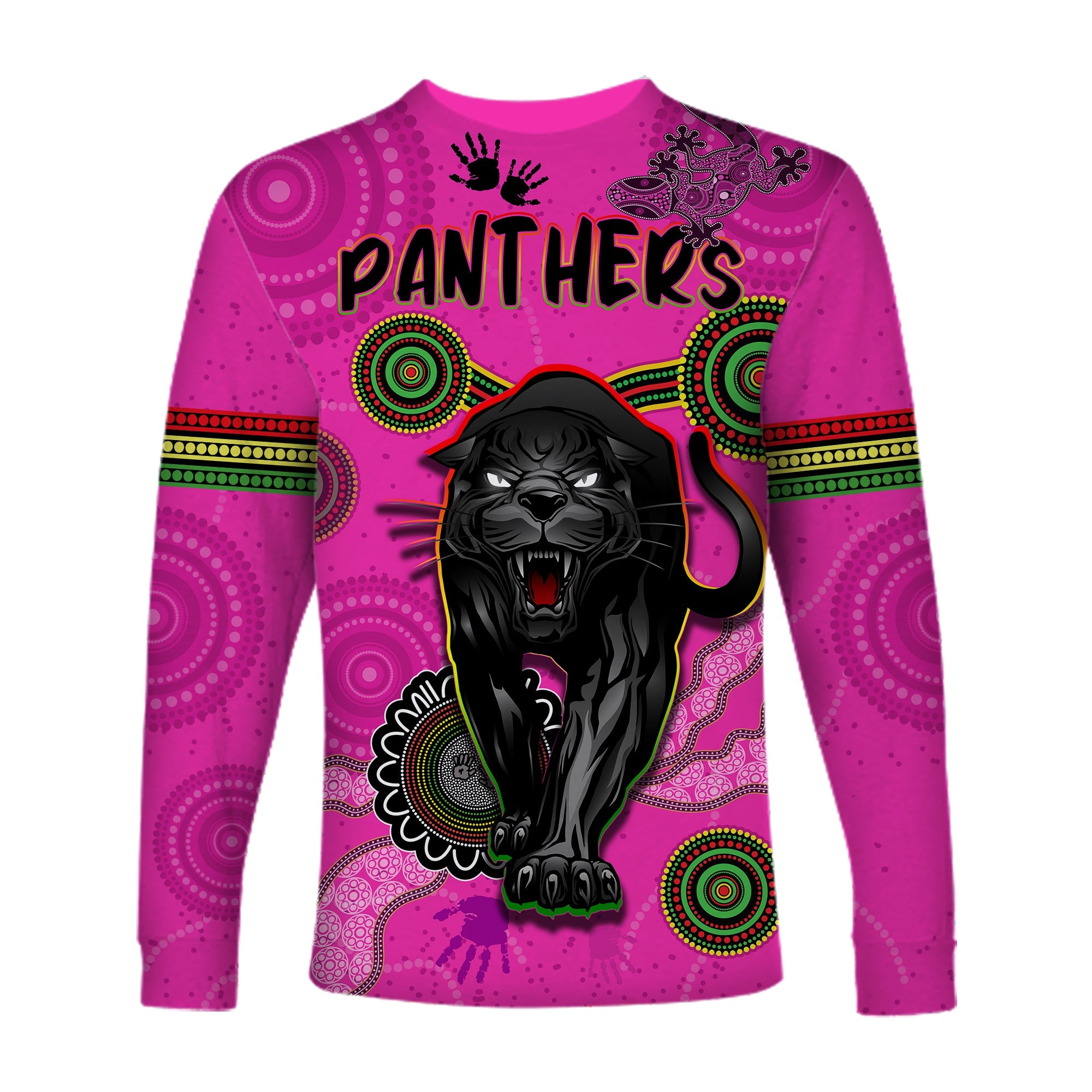 panthers-long-sleeve-shirt-aboriginal-with-lizard