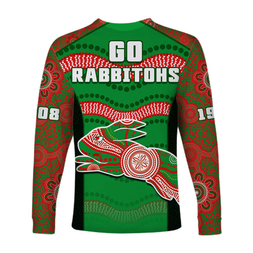rabbitohs-rugby-long-sleeve-shirt-souths-1908-aboriginal-dot-painting-go-bunnies