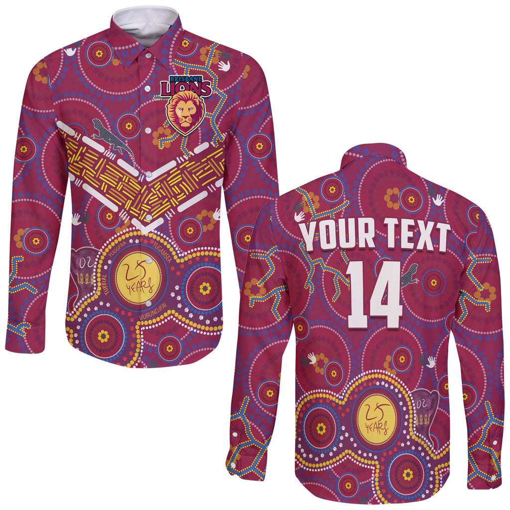 custom-text-and-number-brisbane-football-long-sleeve-button-shirt-indigenous-pattern-go-lions-unique-version