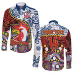 custom-text-and-number-roosters-rugby-long-sleeve-button-shirt-easts-1908-aboriginal-artsy-premiers