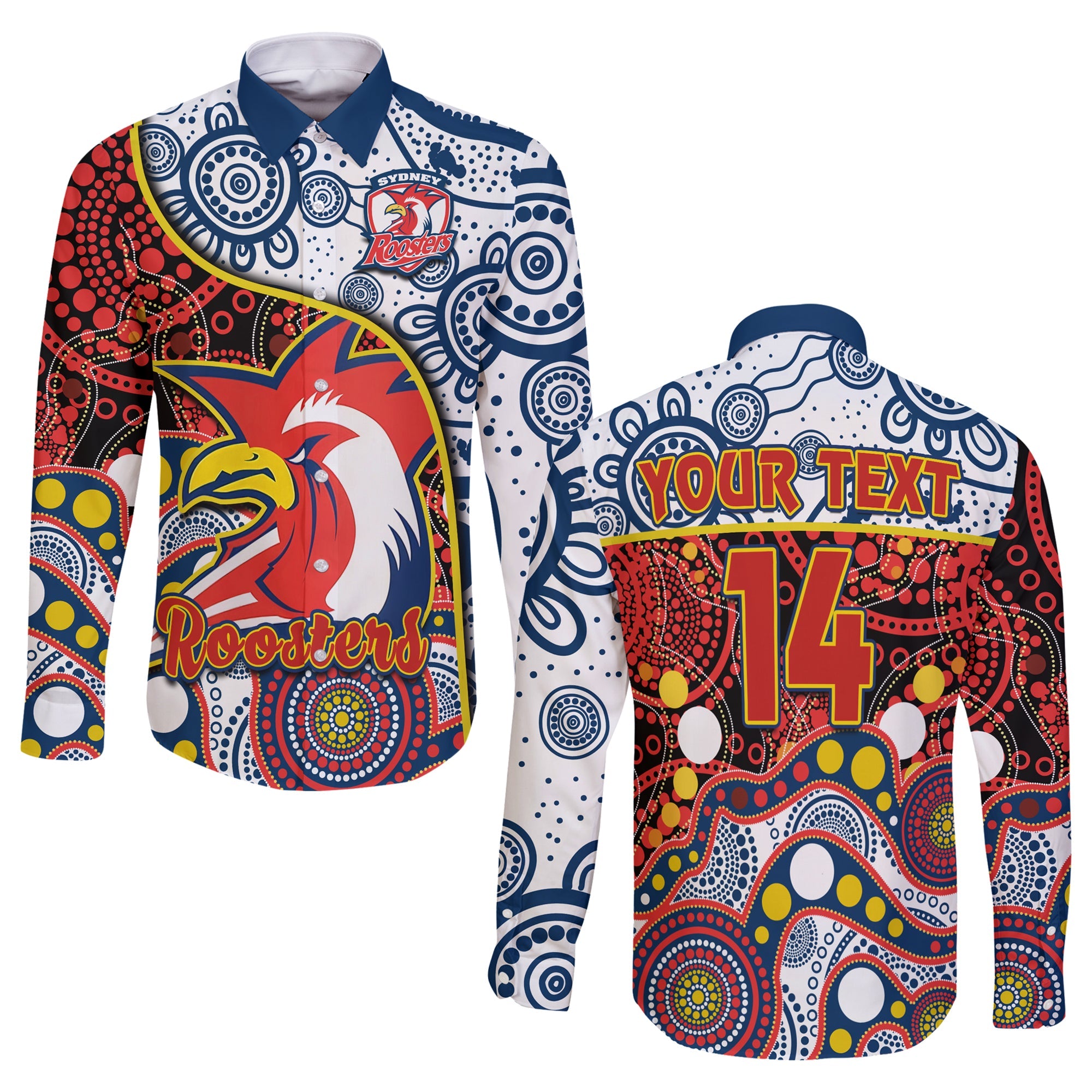 custom-text-and-number-roosters-rugby-long-sleeve-button-shirt-easts-1908-aboriginal-artsy-premiers