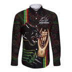panthers-rugby-long-sleeve-button-shirt-the-riff-2022-premiers-aboriginal-art